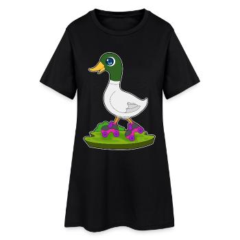 Duck Roller Skating Roller Skates - Women’s T-Shirt Dress - black - Front