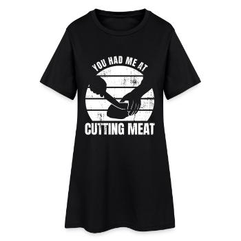 Citation drôle de boucher - Robe T-shirt Femme - noir - Devant