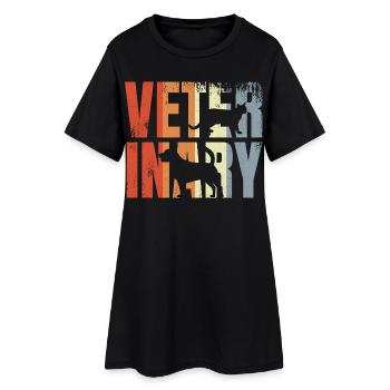 Vétérinaire rétro - Robe T-shirt Femme - noir - Devant