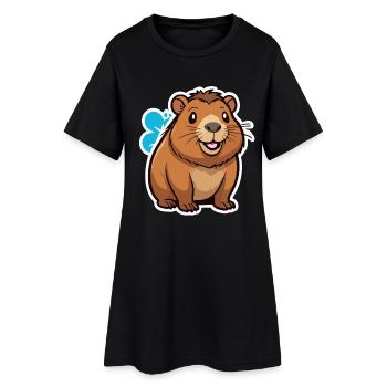 Capybara - Robe T-shirt Femme - noir - Devant