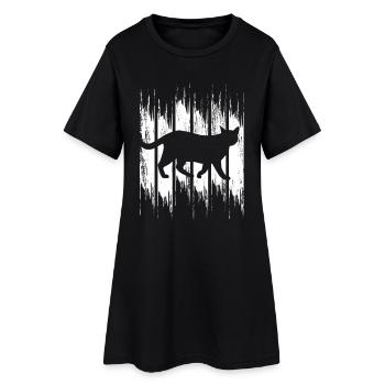 Drôle de chat - Robe T-shirt Femme - noir - Devant