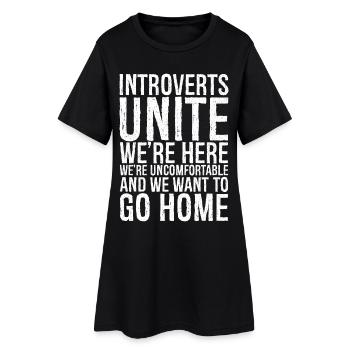Introverts unite we're here funny shirt - Robe T-shirt Femme - noir - Devant