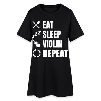 Eat Sleep Répétition de violon - Robe T-shirt Femme - noir - Devant