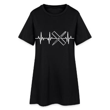 Battement de cœur de la plume et de la règle - Robe T-shirt Femme - noir - Devant
