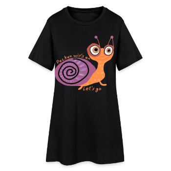 Schnecke mit Spruch - Frauen T-Shirt-Kleid - Schwarz - Vorne