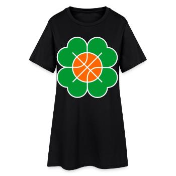 Fleur de basket-ball - Feuille de trèfle - Robe T-shirt Femme - noir - Devant
