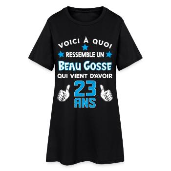 23 ans anniversaire homme cadeau drôle humour - Robe T-shirt Femme - noir - Devant