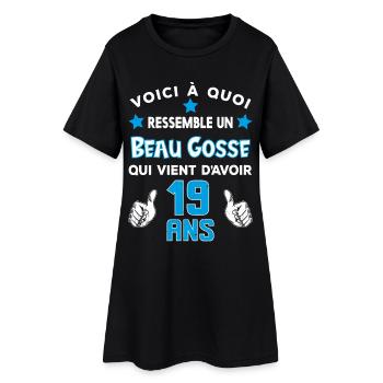 19 ans anniversaire homme cadeau drôle humour - Robe T-shirt Femme - noir - Devant
