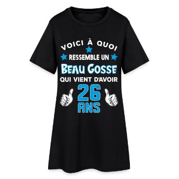 26 ans anniversaire homme cadeau drôle humour - Robe T-shirt Femme - noir - Devant