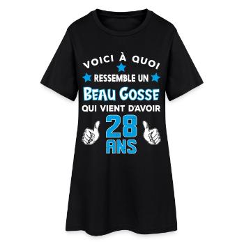 28 ans anniversaire homme cadeau drôle humour - Robe T-shirt Femme - noir - Devant