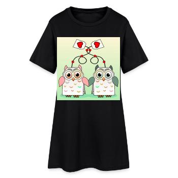 Thé de hibou - Robe T-shirt Femme - noir - Devant