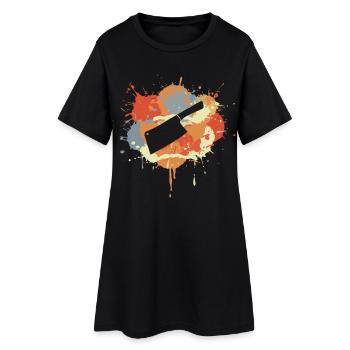 Dessin de couperet - Robe T-shirt Femme - noir - Devant