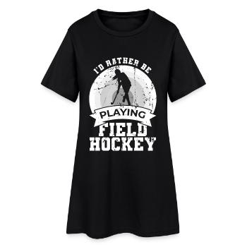 Je préfère jouer au hockey sur gazon - Robe T-shirt Femme - noir - Devant