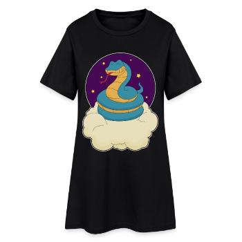 Snake Clouds - Women’s T-Shirt Dress - black - Front
