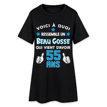 55 ans anniversaire homme cadeau drôle humour - Robe T-shirt Femme - noir - Devant