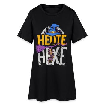 Karneval Kostüm Hexe lustiger Kostümersatz - Frauen T-Shirt-Kleid - Schwarz - Vorne