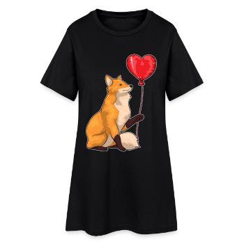 Fox Balloon - Women’s T-Shirt Dress - black - Front