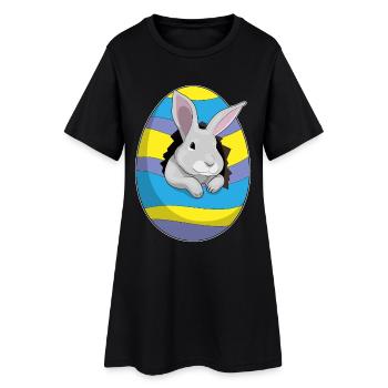 Bunny Easter Easter Egg - Women’s T-Shirt Dress - black - Front