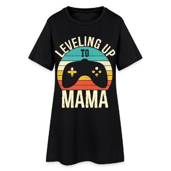 Aufleveln zur Mama Funny Gamer Mom - Frauen T-Shirt-Kleid - Schwarz - Vorne