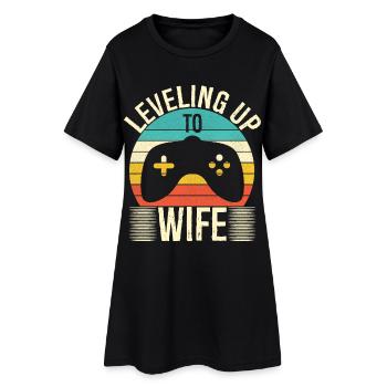 Wife Gamer Leveling Up To Wife - Robe T-shirt Femme - noir - Devant