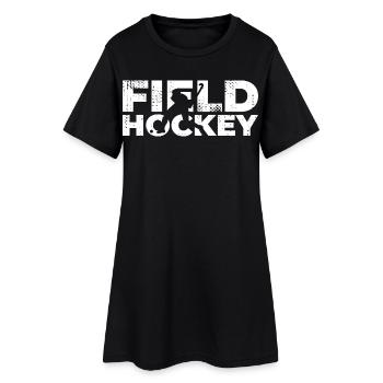 Hockey - Frauen T-Shirt-Kleid - Schwarz - Vorne