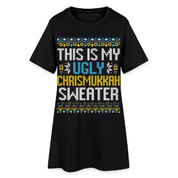 Joyeux Noël Noël Hanoukka Noël - Robe T-shirt Femme - noir - Devant
