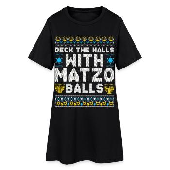 Joyeux Noël Noël Hanoukka Noël - Robe T-shirt Femme - noir - Devant