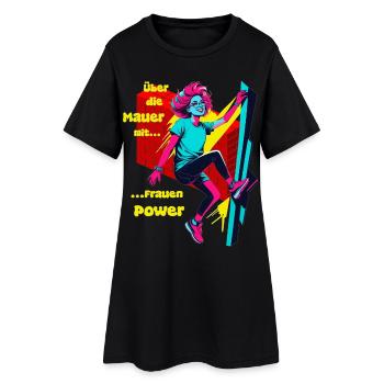 De l’autre côté du mur avec le pouvoir des femmes - Robe T-shirt Femme - noir - Devant