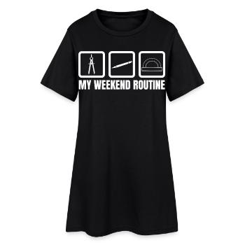 Routine du week-end de l’architecte - Robe T-shirt Femme - noir - Devant