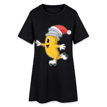 Patins à roulettes de Noël Pencil - Robe T-shirt Femme - noir - Devant
