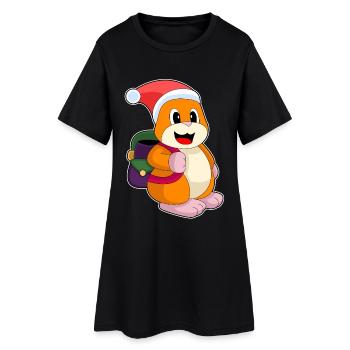 Élève de Noël hamster - Robe T-shirt Femme - noir - Devant