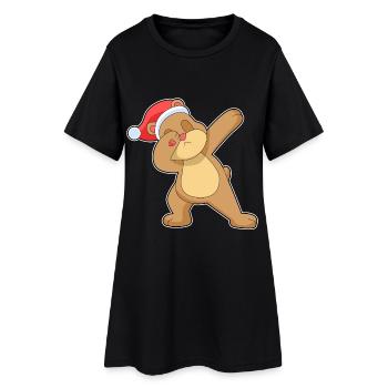 Danse hip-hop de Noël Bear - Robe T-shirt Femme - noir - Devant