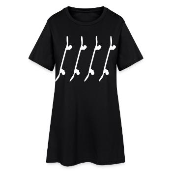Croquis de planches à roulettes - Robe T-shirt Femme - noir - Devant