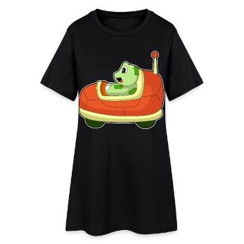Voiture de tortue - Robe T-shirt Femme - noir - Devant