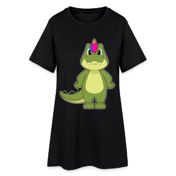 Licorne crocodile - Robe T-shirt Femme - noir - Devant