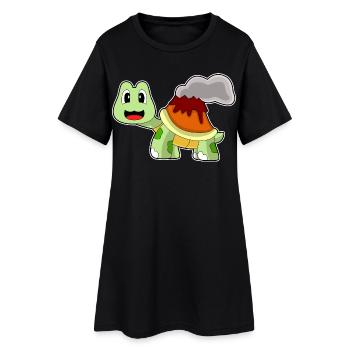 Volcan de la tortue - Robe T-shirt Femme - noir - Devant