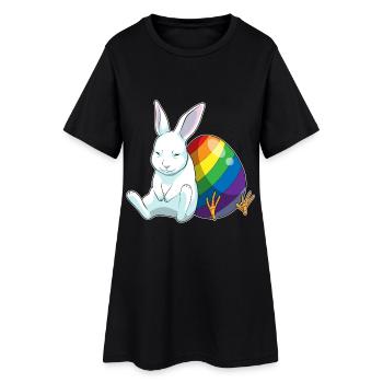 Bunny Easter Rainbow - Women’s T-Shirt Dress - black - Front