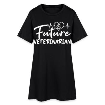 Futur vétérinaire - Robe T-shirt Femme - noir - Devant