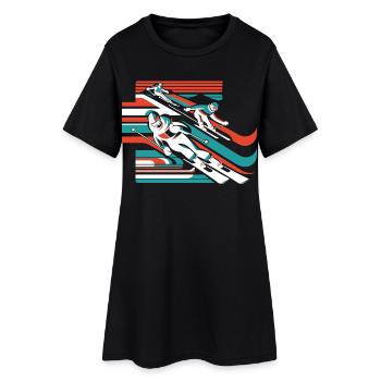 skiing winter sports snow winter - Women’s T-Shirt Dress - black - Front