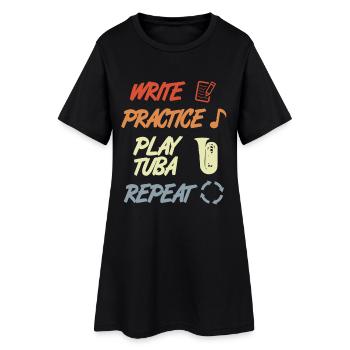 Tuba Motivation - Robe T-shirt Femme - noir - Devant