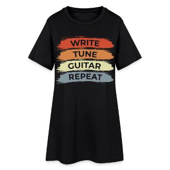 Motivierender Gitarrist Spruch - Frauen T-Shirt-Kleid - Schwarz - Vorne