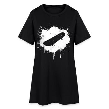 Skateboard Skizze - Frauen T-Shirt-Kleid - Schwarz - Vorne