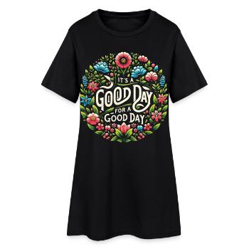 Bonne journée pour bonne journée – bague de fleurs - Robe T-shirt Femme - noir - Devant