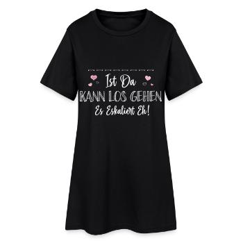 Bin Da Kann Los Gehen Personalisierbar Name Namen - Frauen T-Shirt-Kleid - Schwarz - Vorne