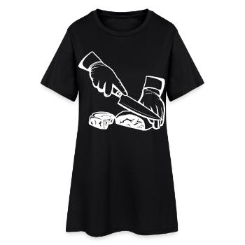 Cutting Meat Sketch - Women’s T-Shirt Dress - black - Front
