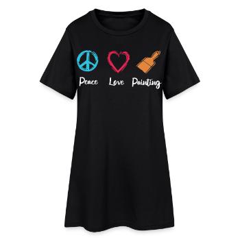 Peace Love Paint - Women’s T-Shirt Dress - black - Front