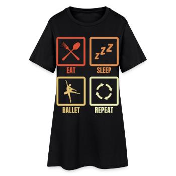 Manger dormir Ballet Répéter - Robe T-shirt Femme - noir - Devant