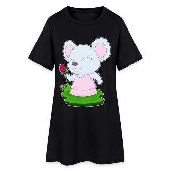 Mouse Rose - Robe T-shirt Femme - noir - Devant