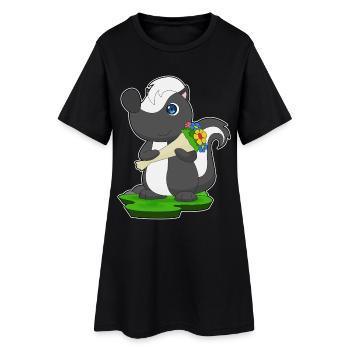 Bouquet de moufettes - Robe T-shirt Femme - noir - Devant