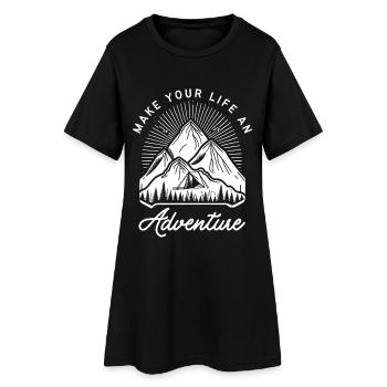 Le plein air et la nature font de votre vie une aventure - Robe T-shirt Femme - noir - Devant